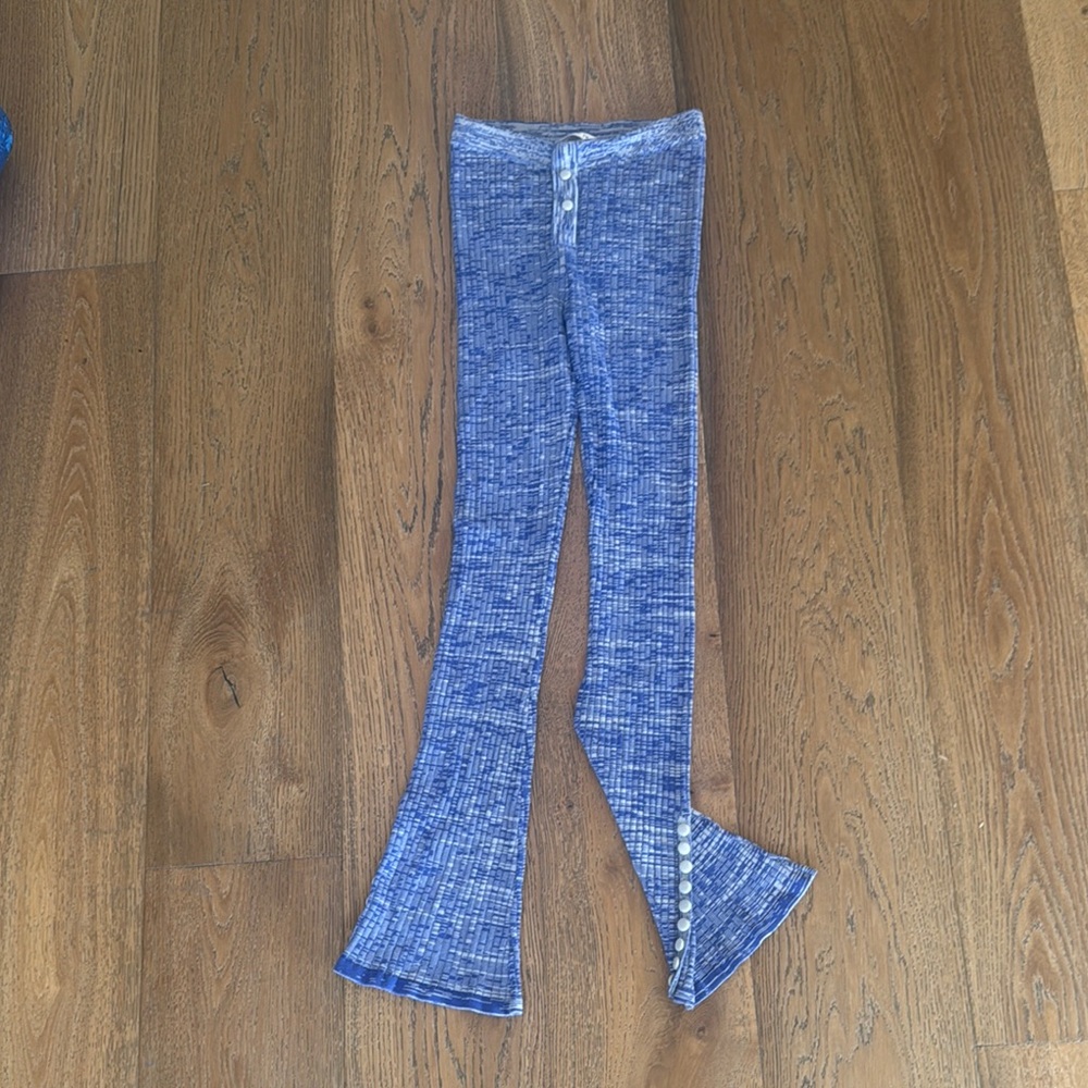 Blue and White Womens Flared Bottoms